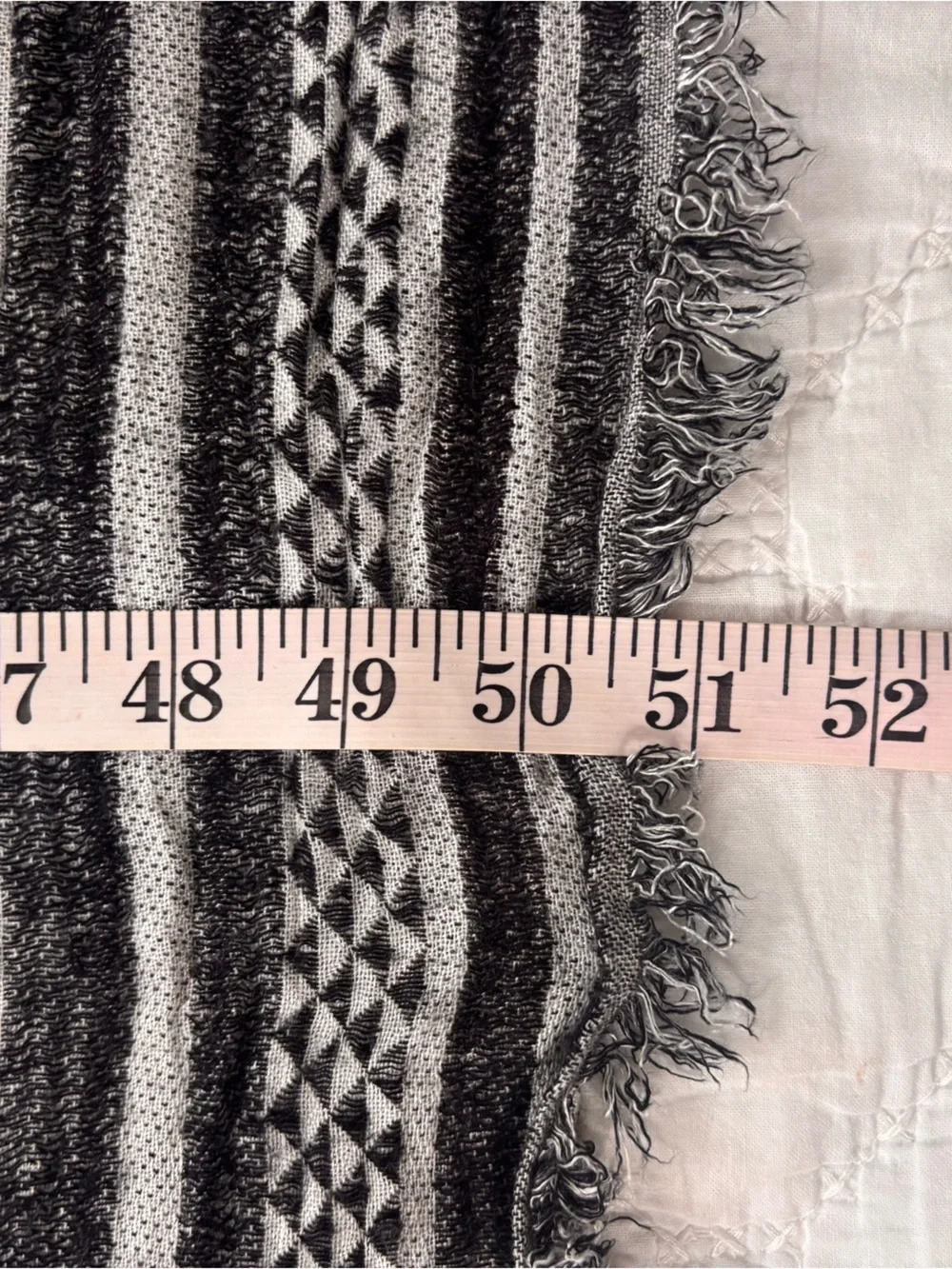Boho Black & White Abstract Geometric Square Blanket Scarf